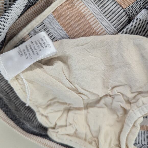 RTR sz2 Rosetta Getty Apron Wrap Halter Top Tan Black Jacquard Stripe Sleeveless - Picture 8 of 10